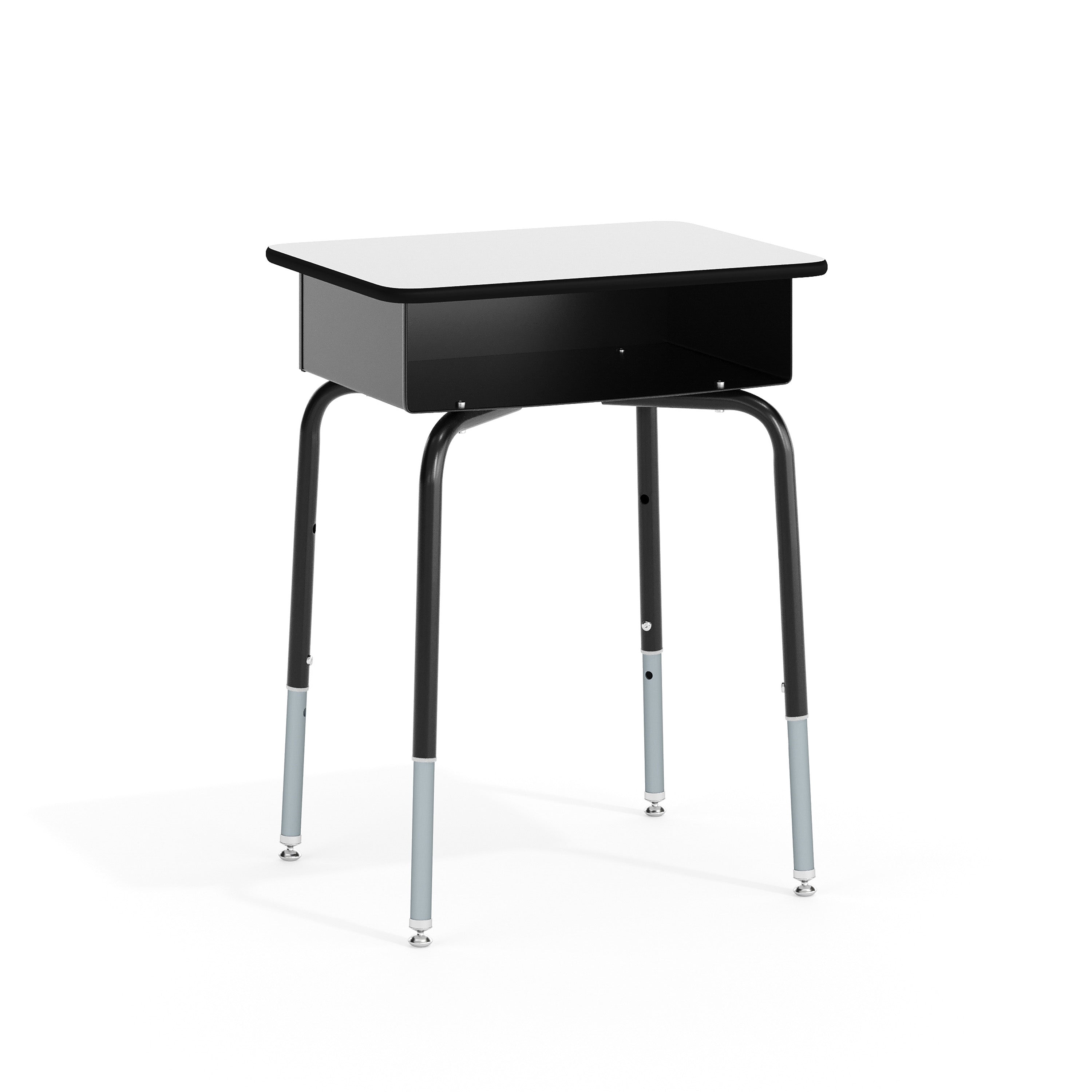 Billie Student Desk with Open Front Metal Book Box - Gray