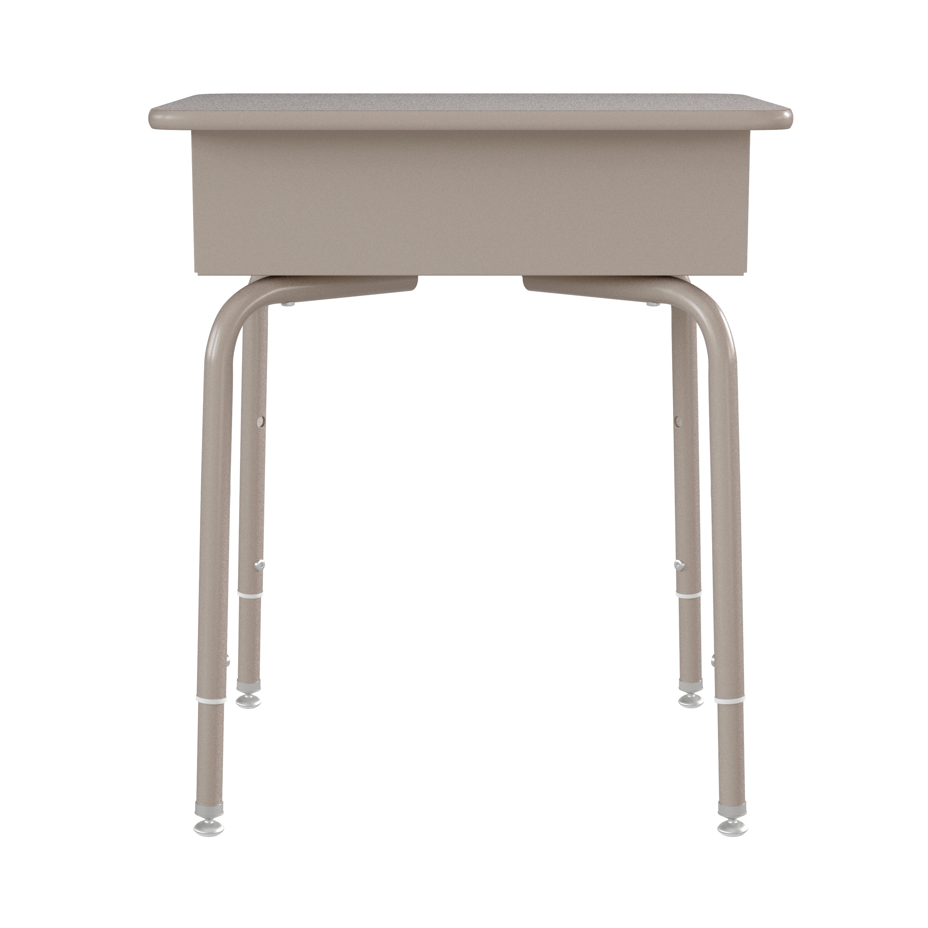 Billie Student Desk with Open Front Metal Book Box - Gray Granite/Silver