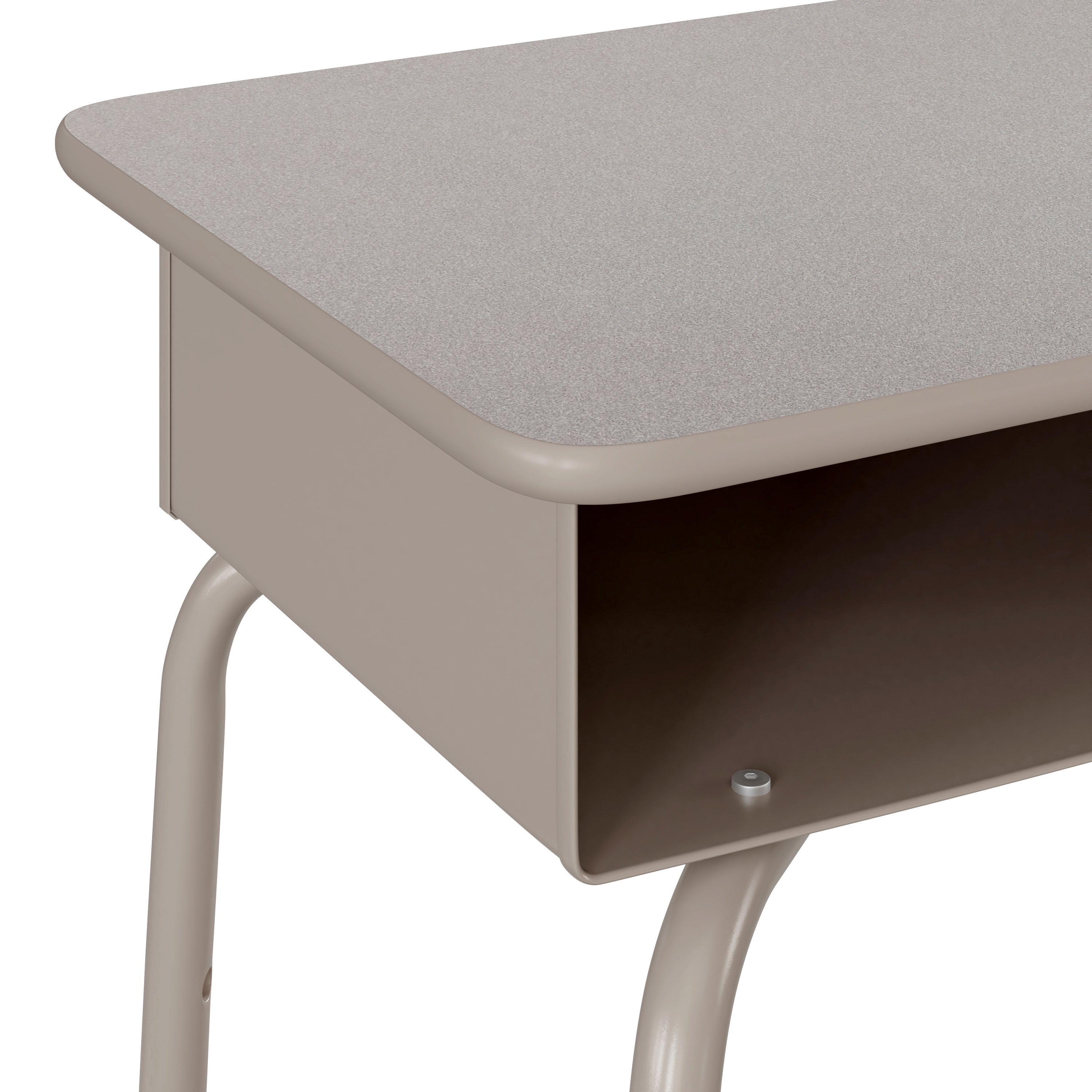 Billie Student Desk with Open Front Metal Book Box - Gray Granite/Silver