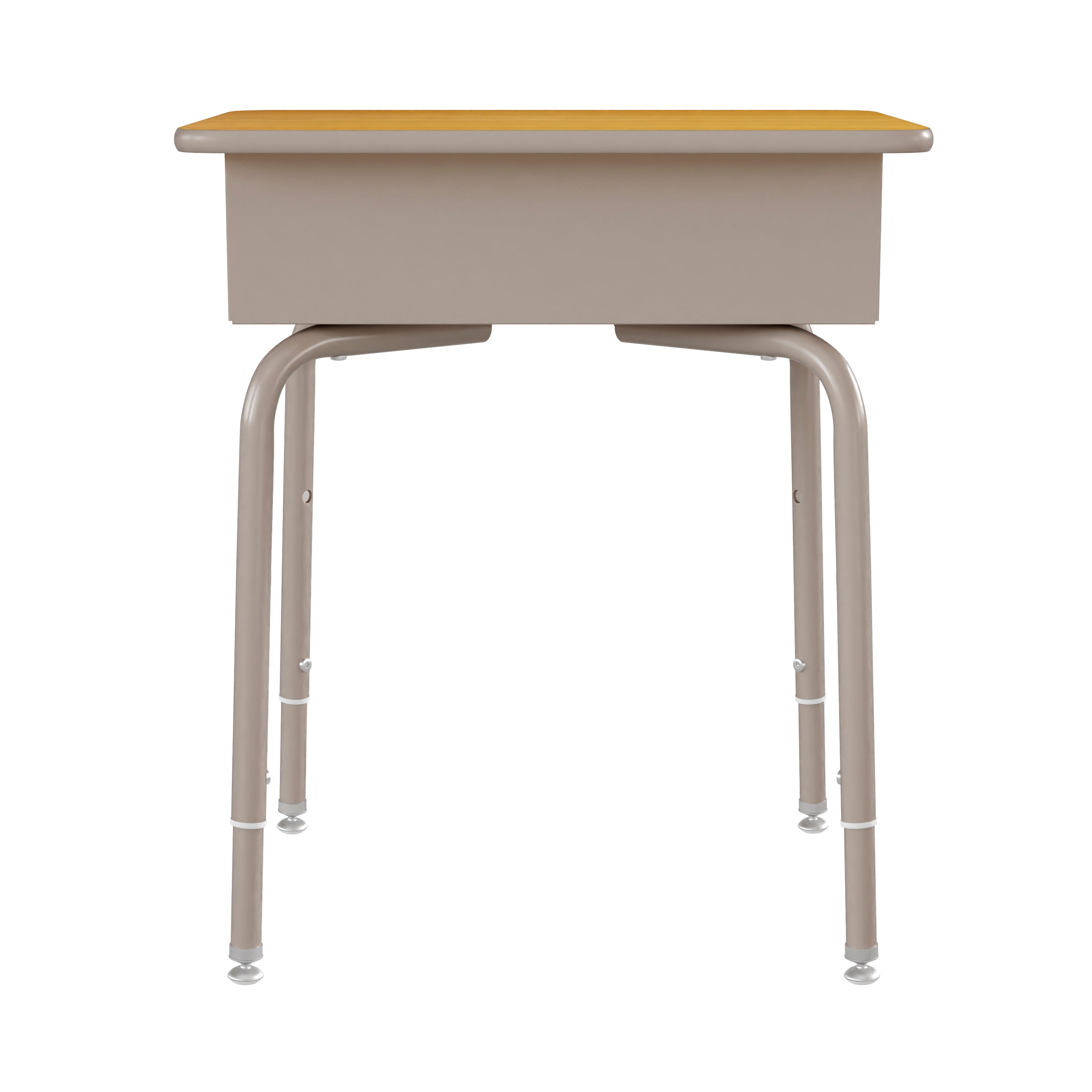 Billie Student Desk with Open Front Metal Book Box - Maple/Silver