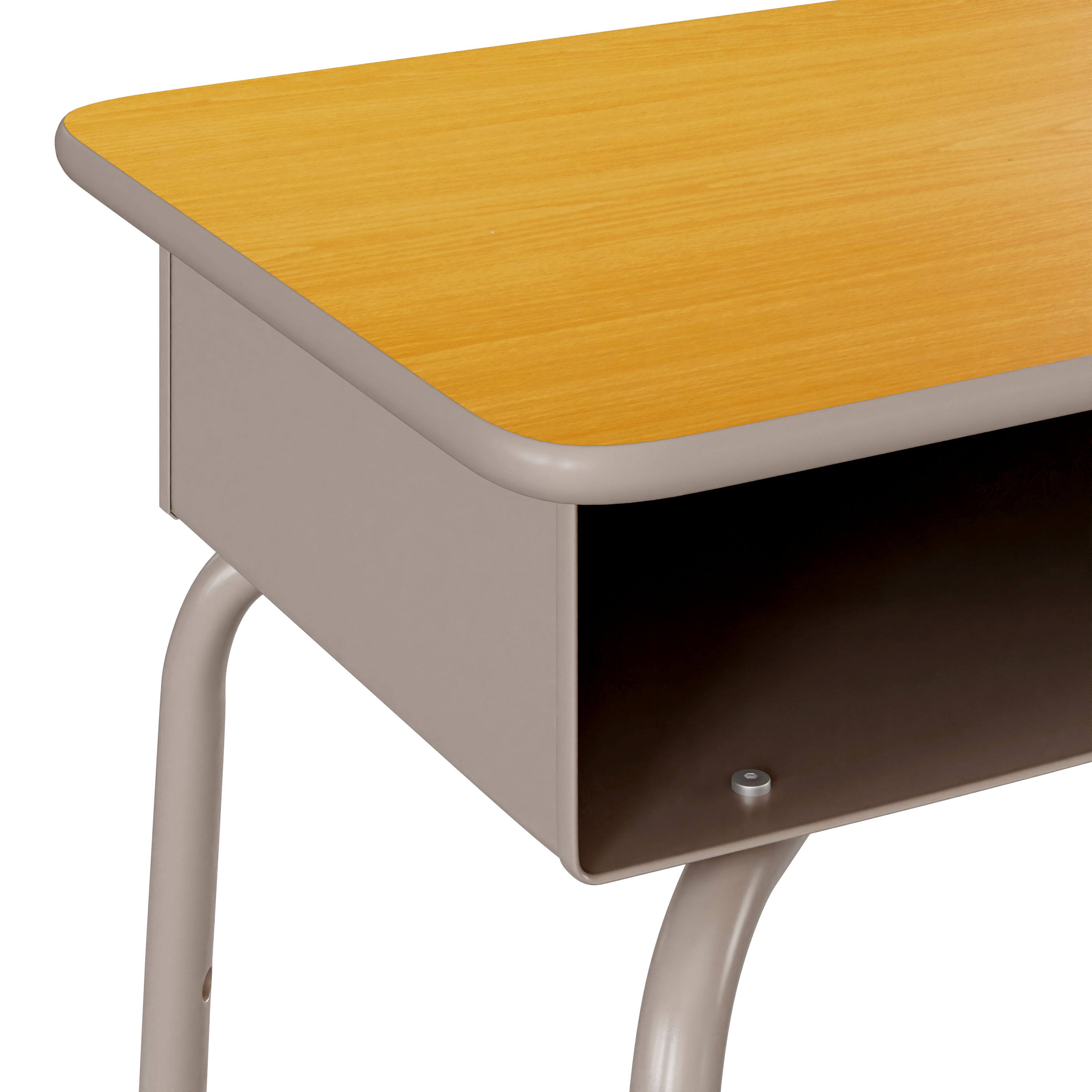 Billie Student Desk with Open Front Metal Book Box - Maple/Silver