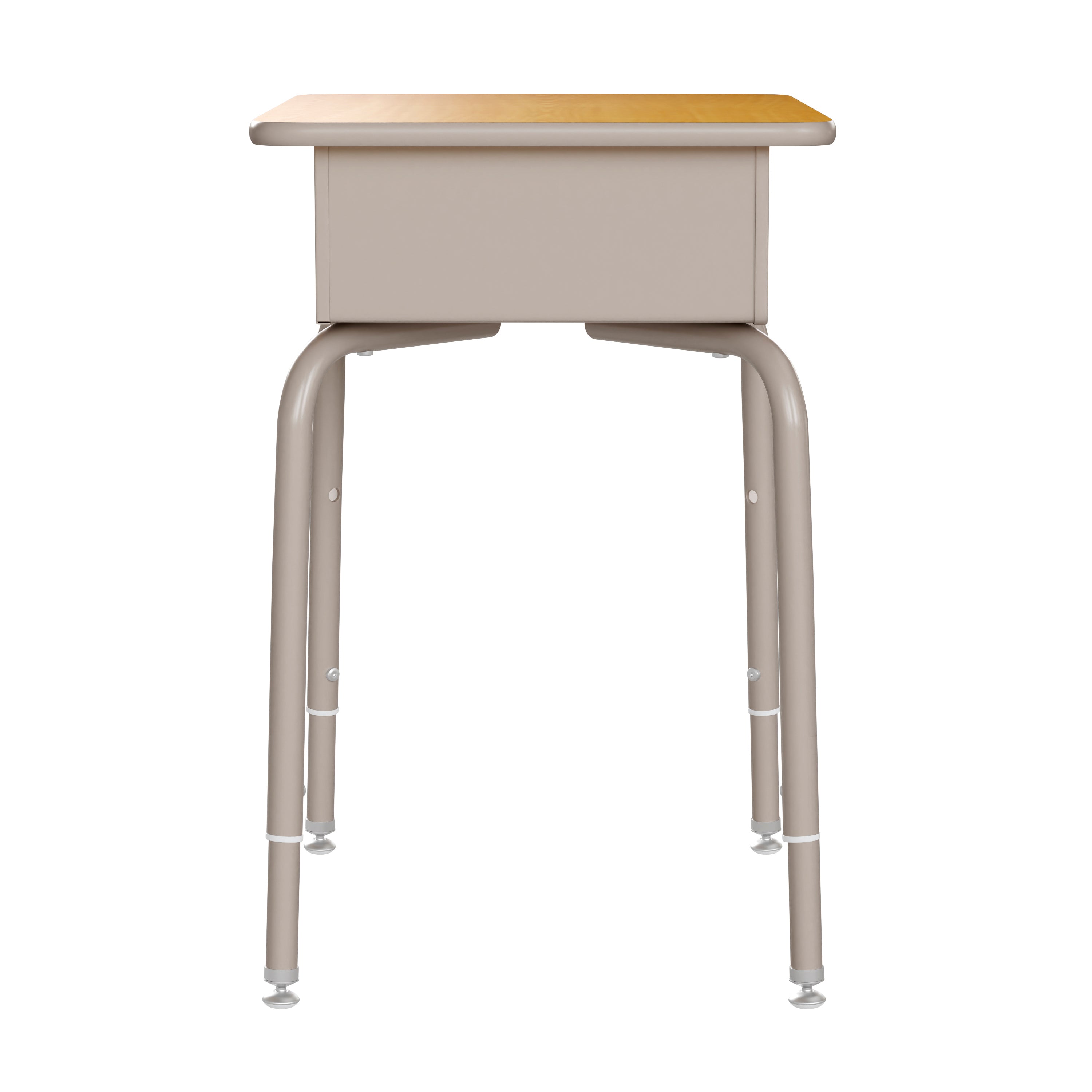 Billie Student Desk with Open Front Metal Book Box - Maple/Silver