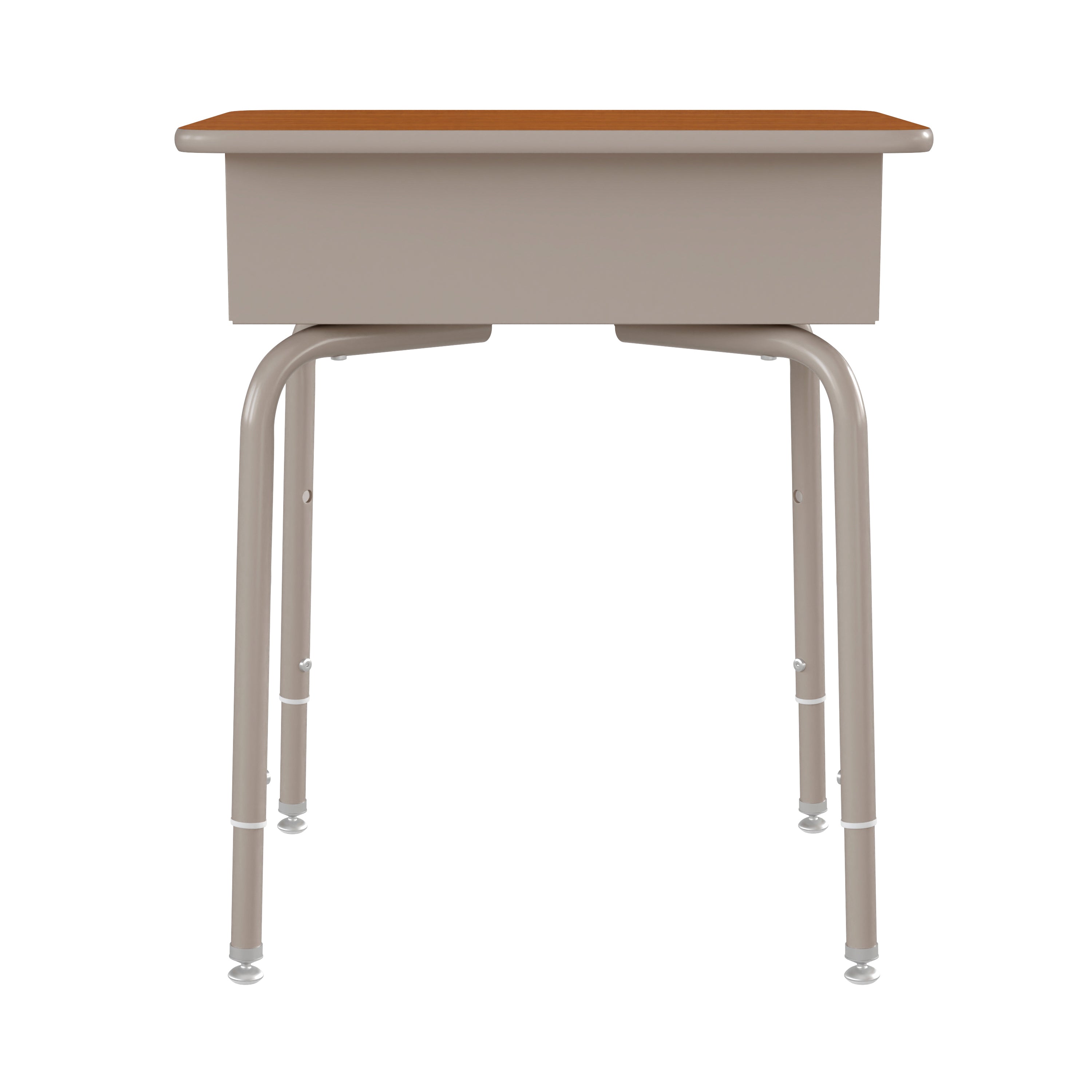 Billie Student Desk with Open Front Metal Book Box - Walnut/Silver