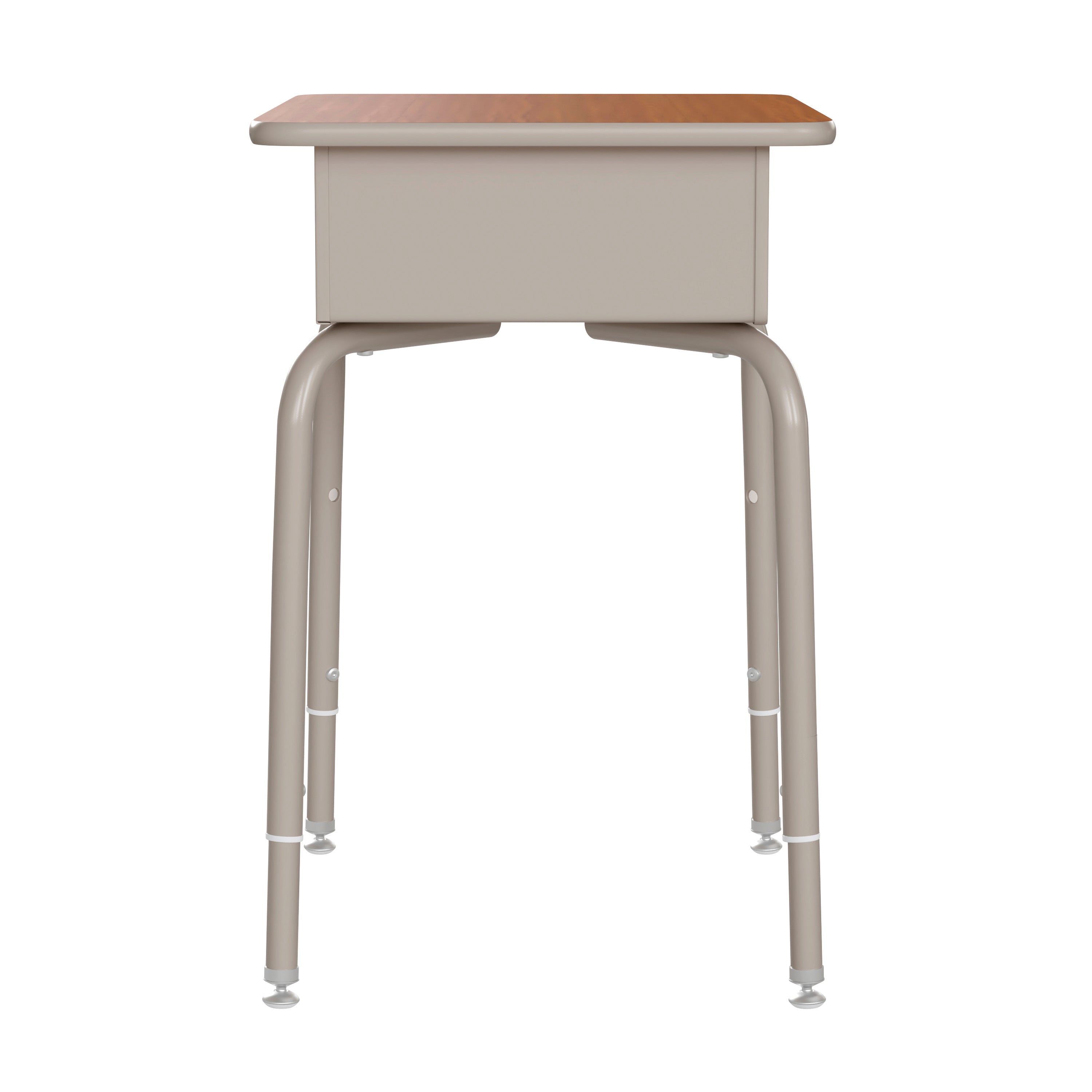 Billie Student Desk with Open Front Metal Book Box - Walnut/Silver