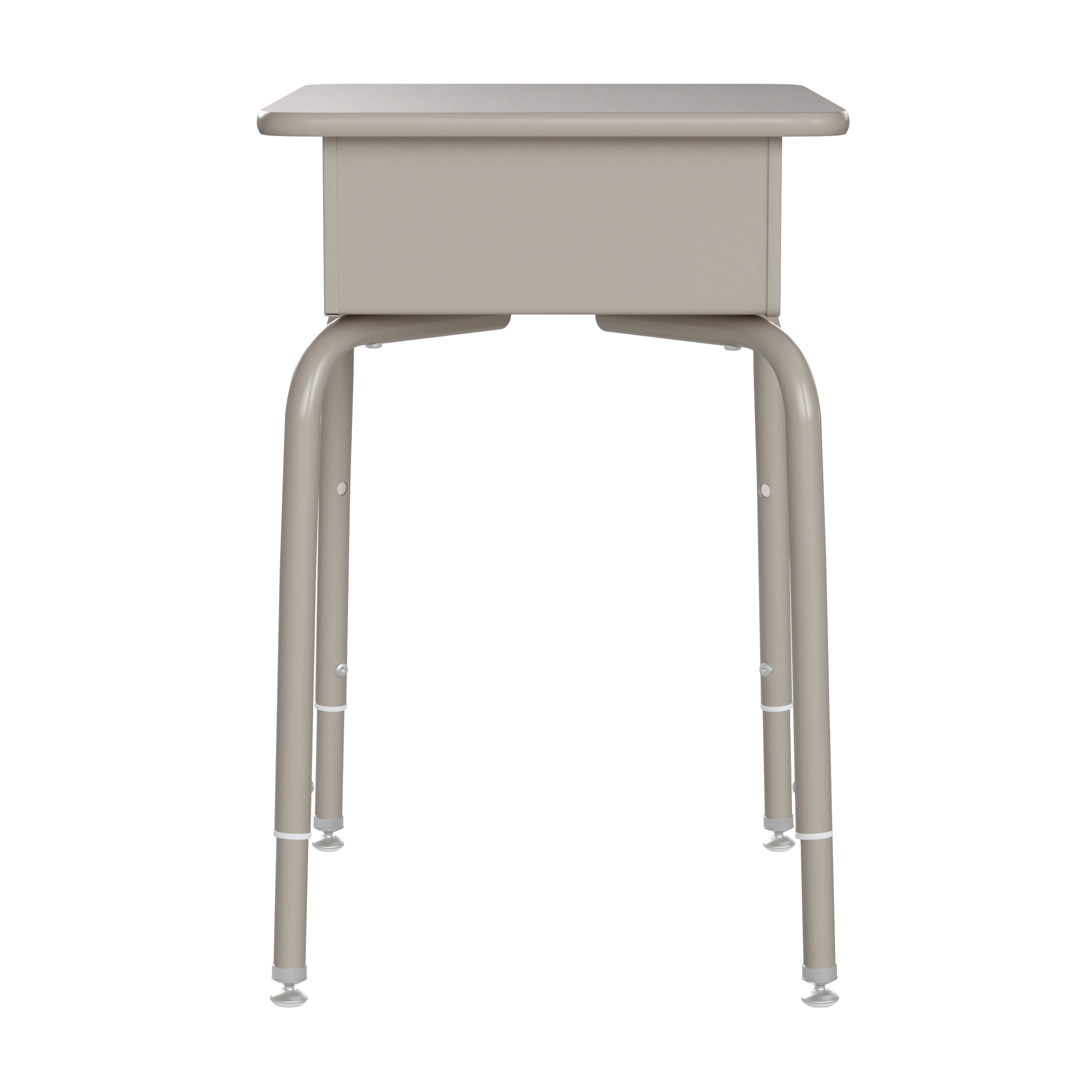 HERCULES Student Desk with Open Front Metal Book Box, Gray Granite Desktop, and Silver Frame and Navy Heavy-Duty Flex Comfort Classroom Stack Chair