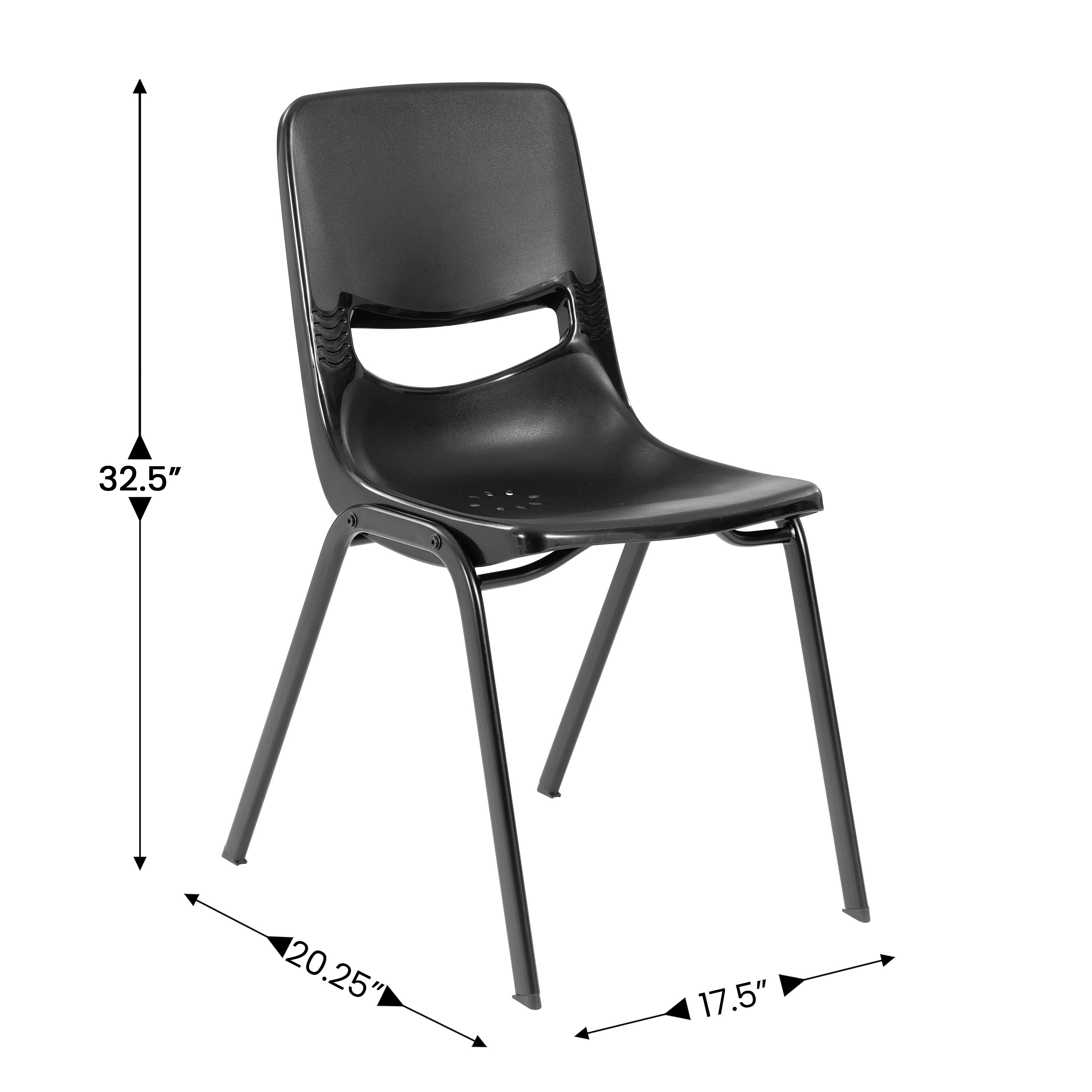 HERCULES Student Desk with Open Front Metal Book Box, Natural Desktop, and Black Frame and Black Heavy-Duty Flex Comfort Classroom Stack Chair