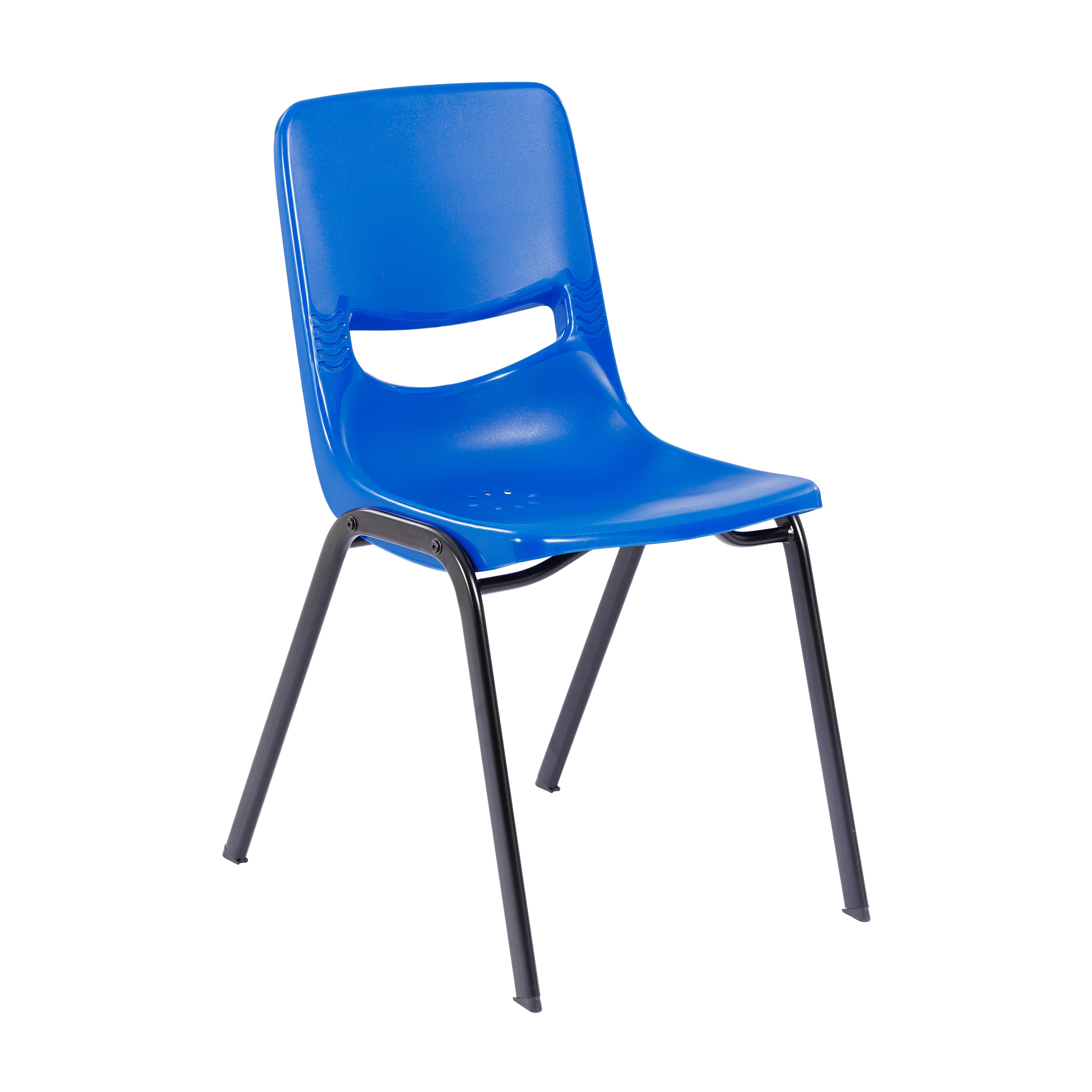 HERCULES Student Desk with Open Front Metal Book Box, Natural Desktop, and Black Frame and Navy Heavy-Duty Flex Comfort Classroom Stack Chair