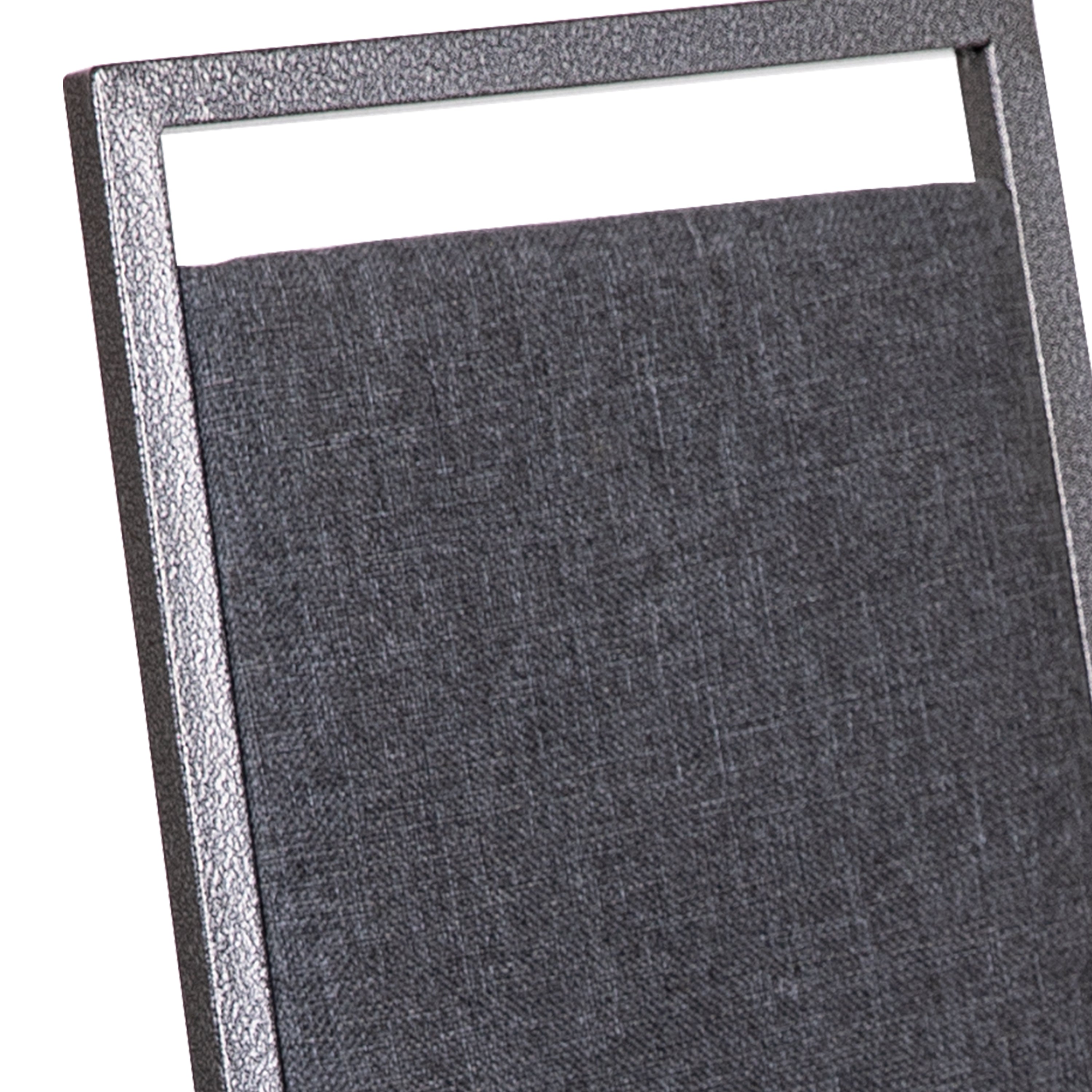 HERCULES Series Square Back Stacking Banquet Chair in Dark Gray Fabric with Silvervein Frame