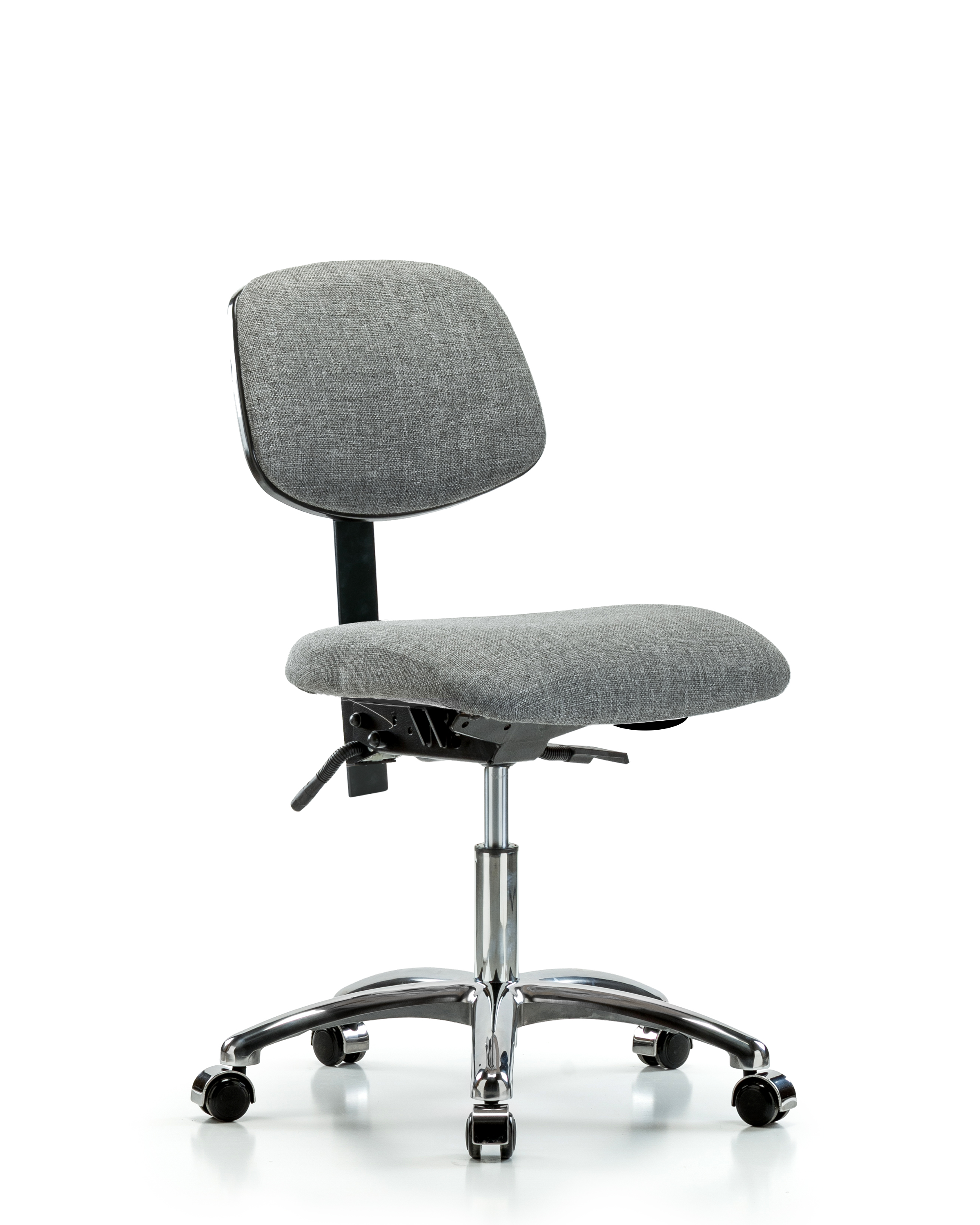 Rutledge Fabric Chair Chrome - Desk Height with Casters in Gray Fabric