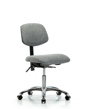 Rutledge Fabric Chair Chrome - Desk Height with Seat Tilt & Casters in Gray Fabric
