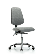 Rutledge Fabric Chair Chrome - Desk Height with Medium Back, Seat Tilt, & Casters in Gray Fabric