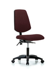 Rutledge Fabric Chair - Desk Height with Medium Back & Casters in Burgundy Fabric
