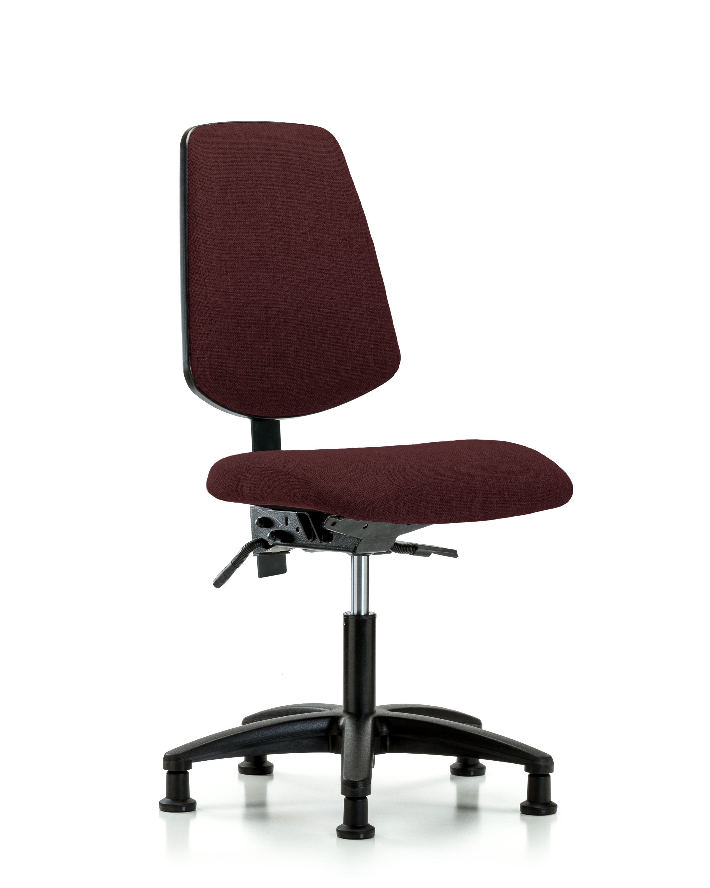 Rutledge Fabric Chair - Desk Height with Medium Back & Stationary Glides in Burgundy Fabric