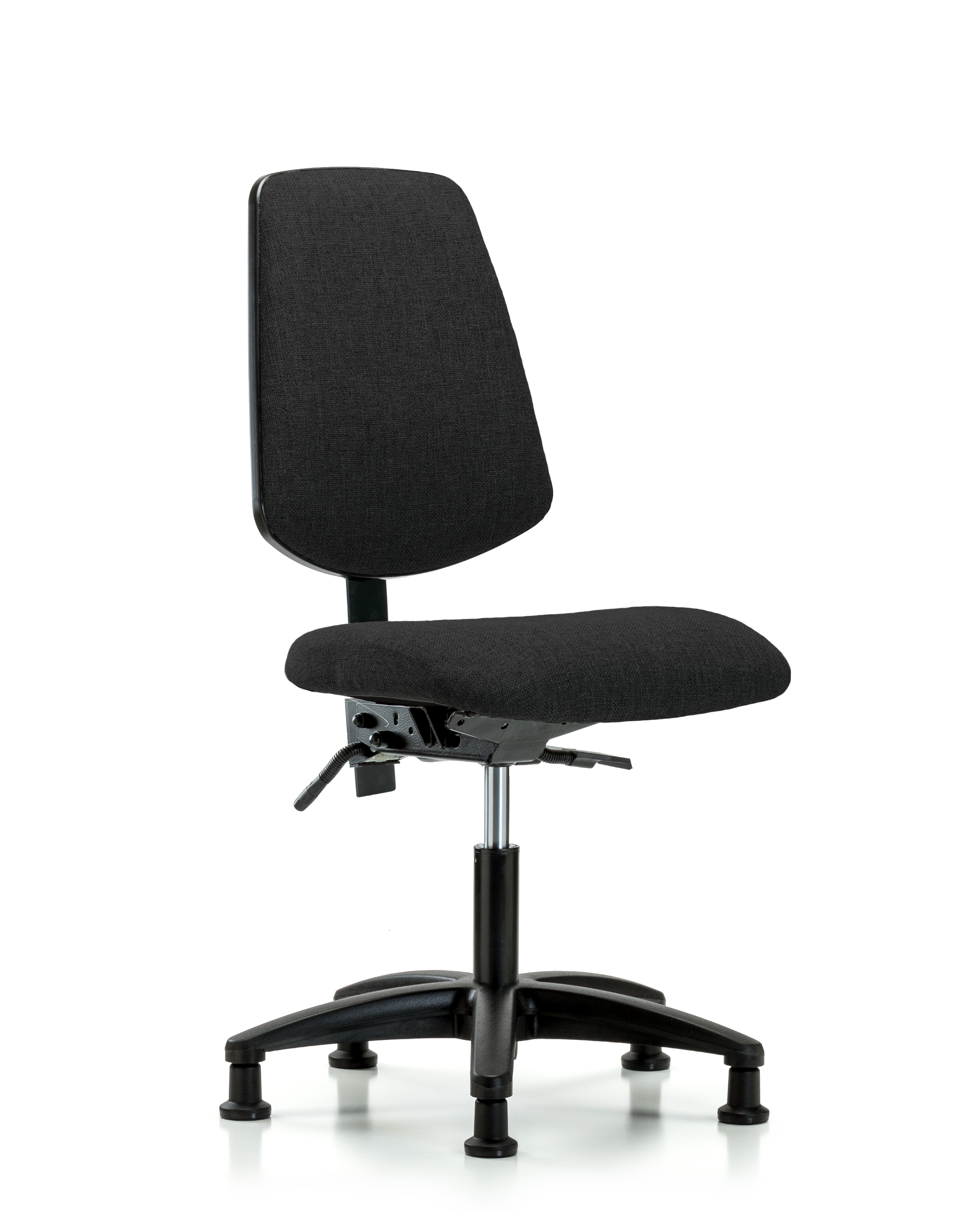 Rutledge Fabric Chair - Desk Height with Medium Back & Stationary Glides in Black Fabric