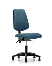 Rutledge Fabric Chair - Desk Height with Medium Back & Stationary Glides in Blue Fabric