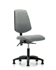 Rutledge Fabric Chair - Desk Height with Medium Back & Stationary Glides in Gray Fabric