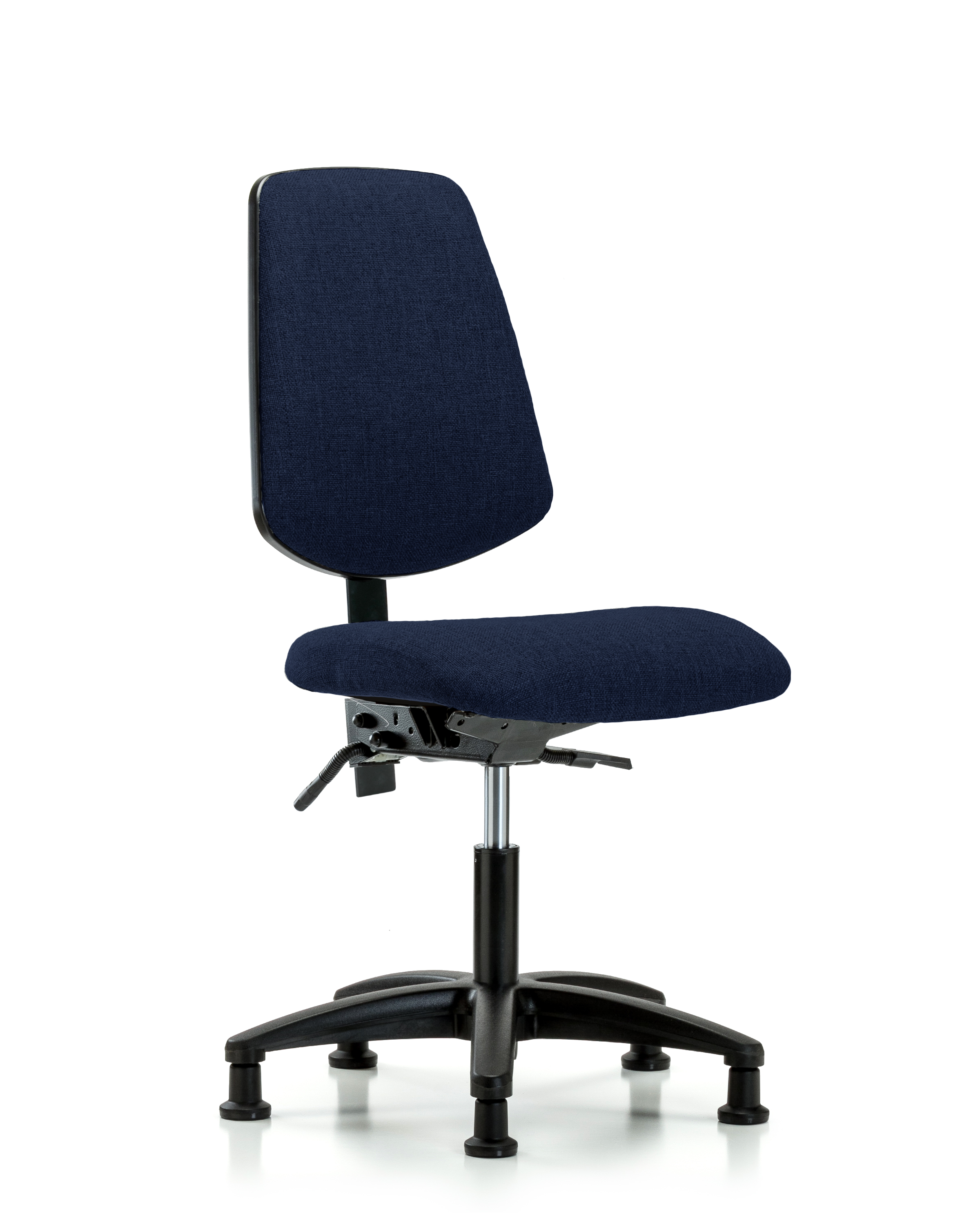 Rutledge Fabric Chair - Desk Height with Medium Back & Stationary Glides in Navy Fabric