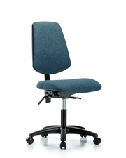 Rutledge Fabric Chair - Desk Height with Medium Back, Seat Tilt, & Casters in Blue Fabric