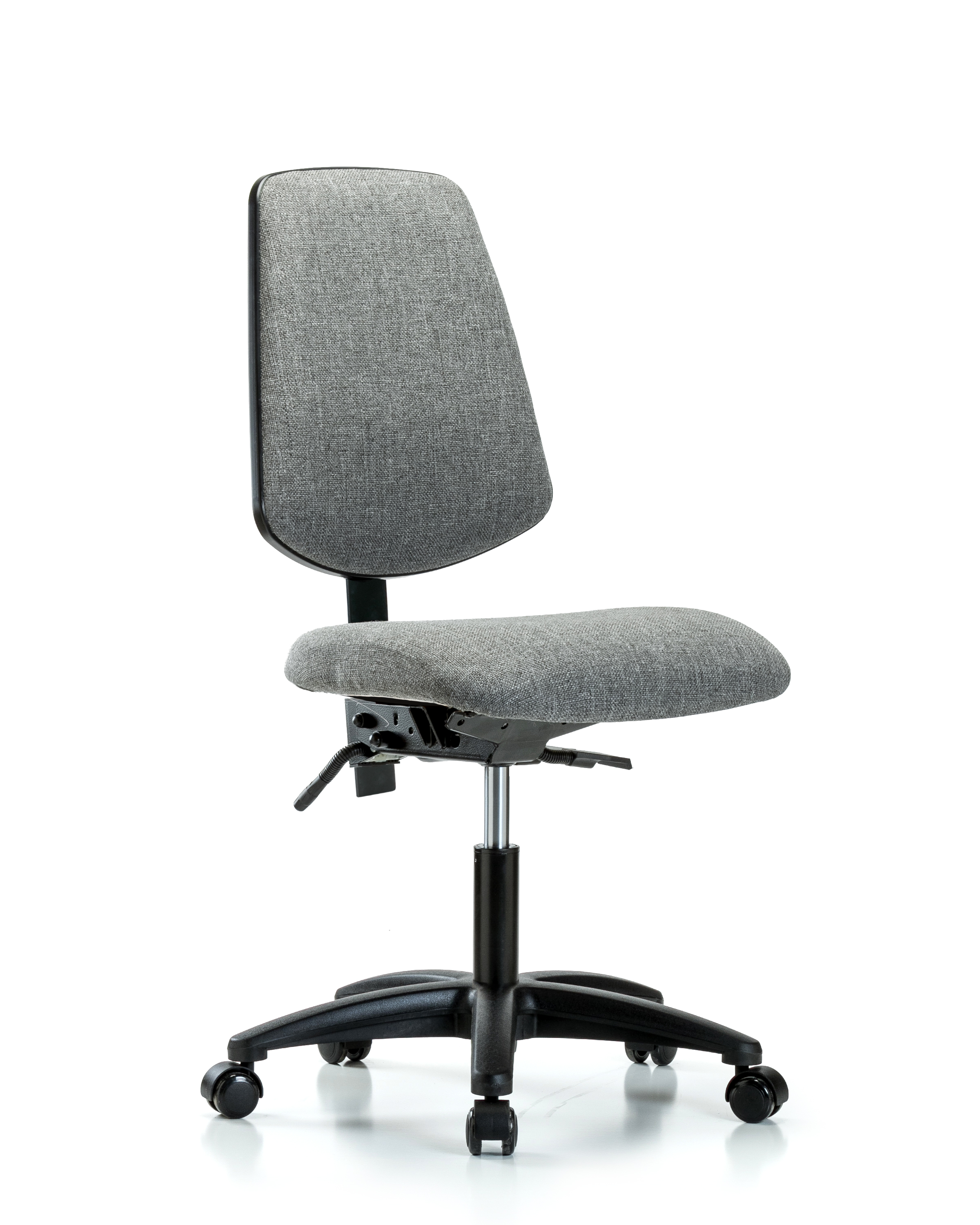 Rutledge Fabric Chair - Desk Height with Medium Back, Seat Tilt, & Casters in Gray Fabric