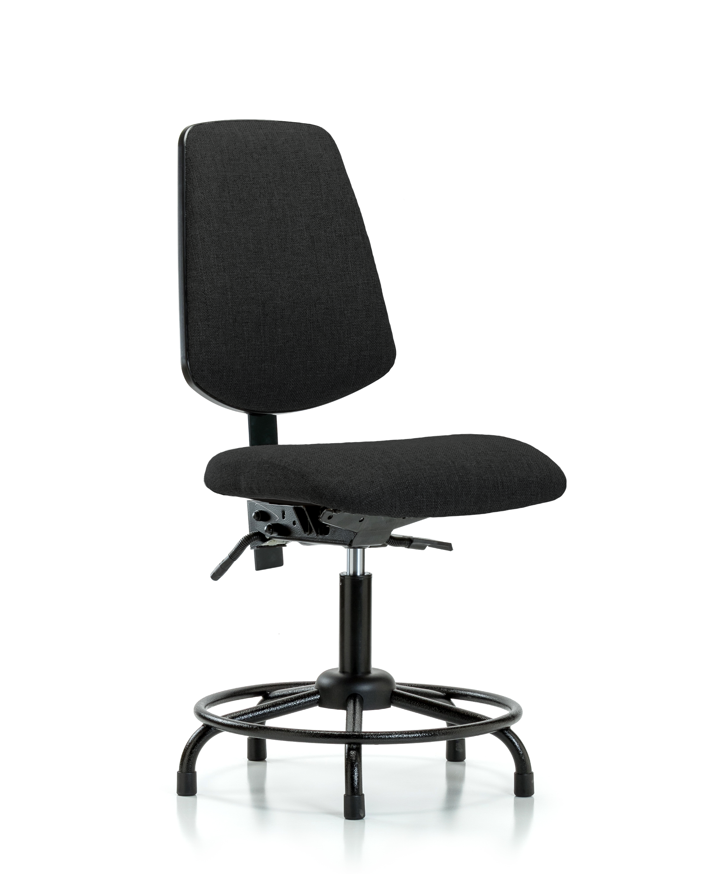 Rutledge Fabric Chair - Desk Height with Round Tube Base, Medium Back, & Stationary Glides in Black Fabric