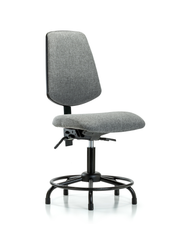 Rutledge Fabric Chair - Desk Height with Round Tube Base, Medium Back, & Stationary Glides in Gray Fabric