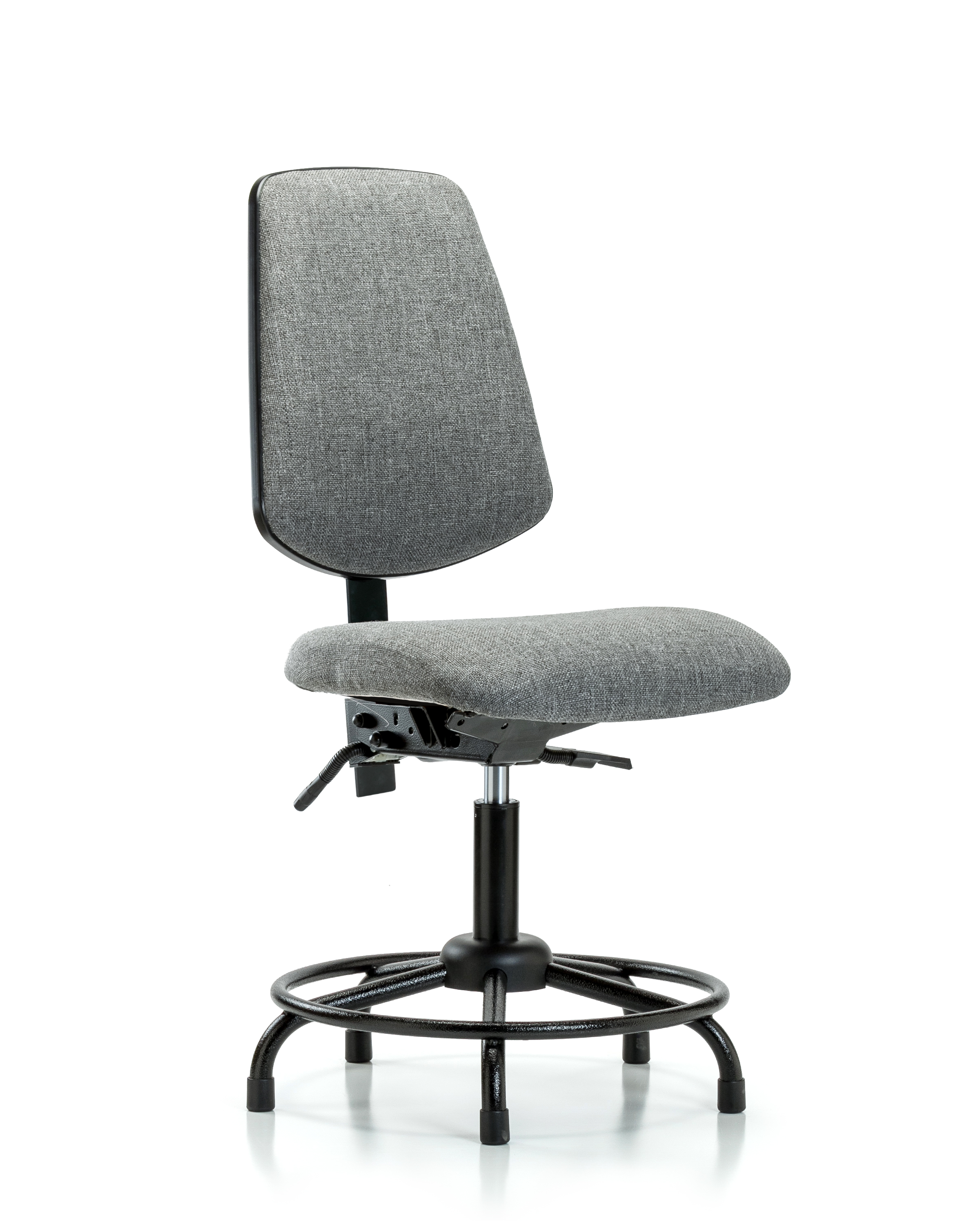 Rutledge Fabric Chair - Desk Height with Round Tube Base, Medium Back, & Stationary Glides in Gray Fabric