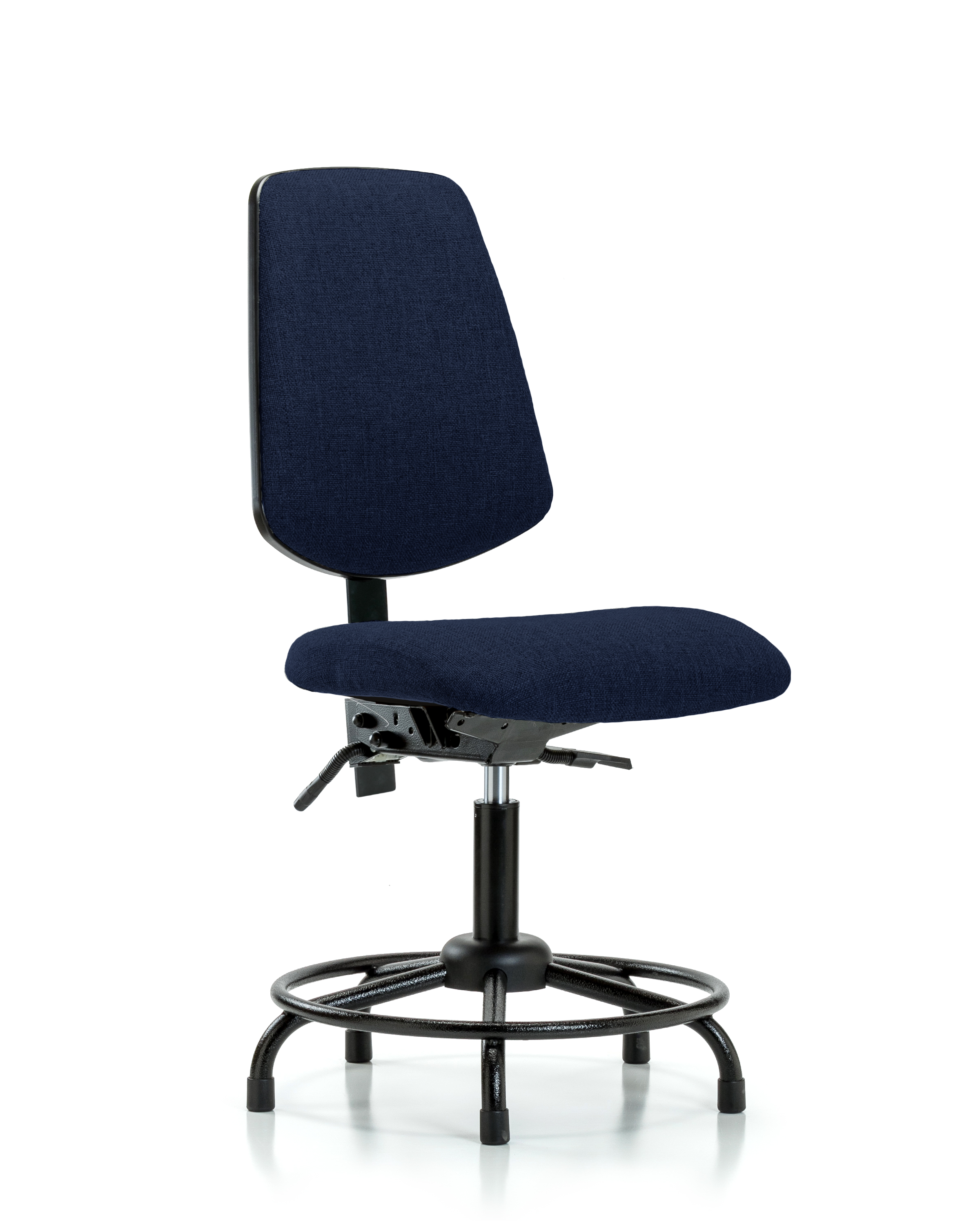 Rutledge Fabric Chair - Desk Height with Round Tube Base, Medium Back, & Stationary Glides in Navy Fabric