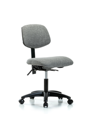 Rutledge Fabric Chair - Desk Height with Casters in Gray Fabric