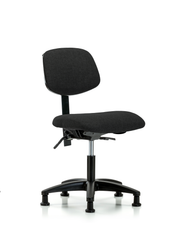 Rutledge Fabric Chair - Desk Height with Stationary Glides in Black Fabric