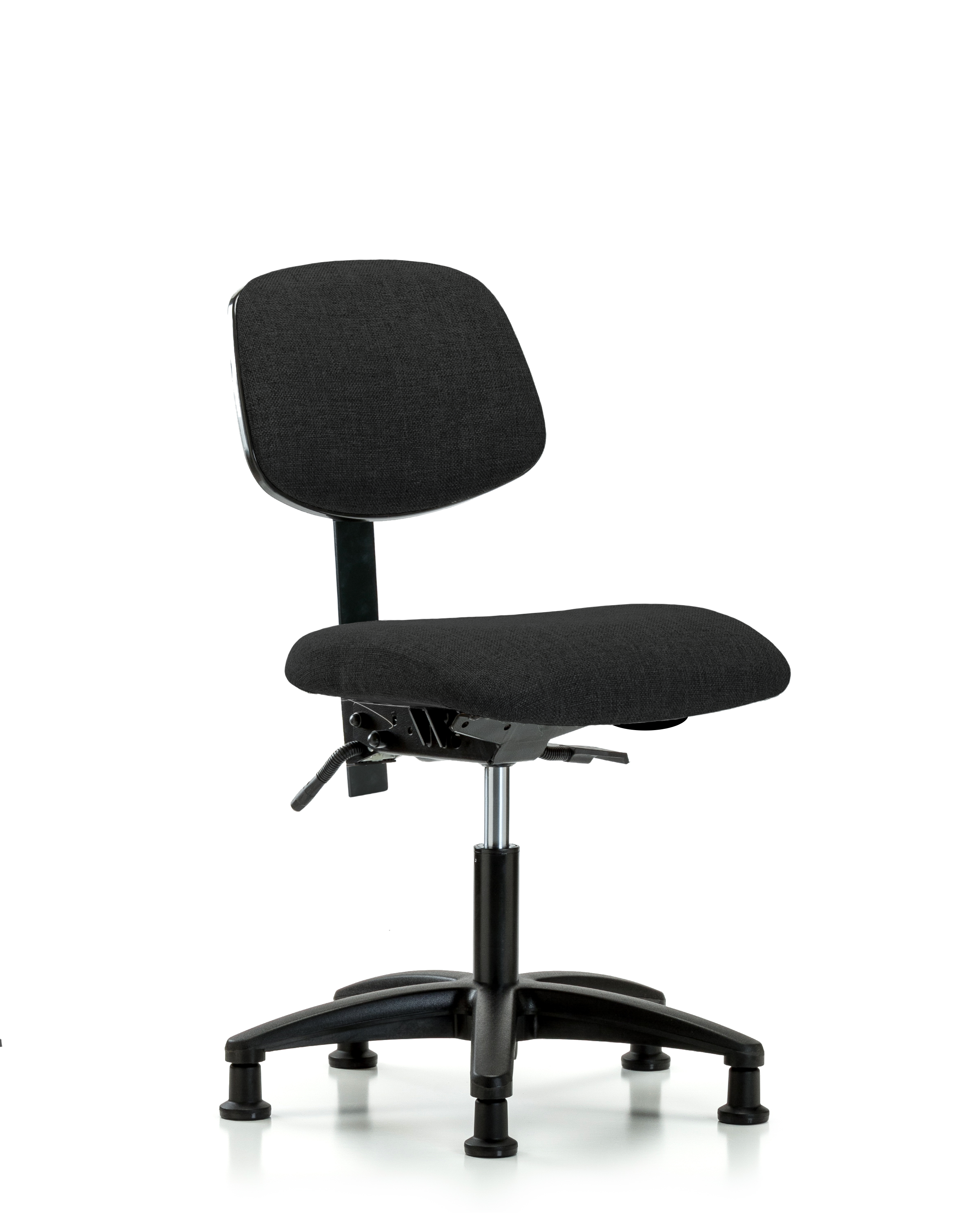 Rutledge Fabric Chair - Desk Height with Stationary Glides in Black Fabric