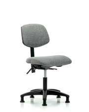 Rutledge Fabric Chair - Desk Height with Stationary Glides in Gray Fabric
