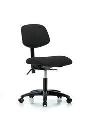 Rutledge Fabric Chair - Desk Height with Seat Tilt & Casters in Black Fabric