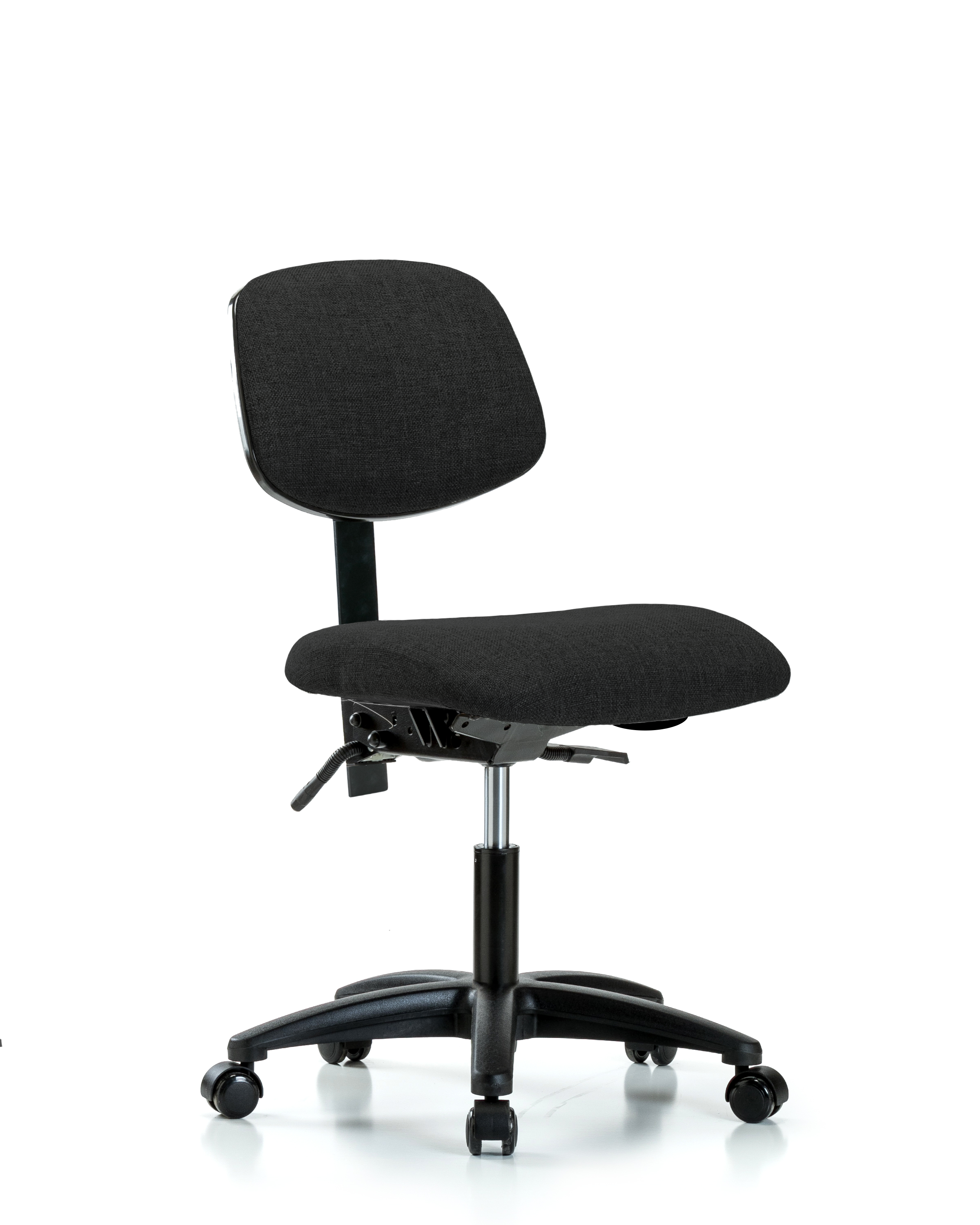 Rutledge Fabric Chair - Desk Height with Seat Tilt & Casters in Black Fabric