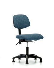 Rutledge Fabric Chair - Desk Height with Seat Tilt & Stationary Glides in Blue Fabric