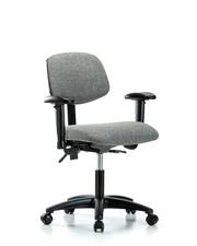 Rutledge Fabric Chair - Desk Height with Seat Tilt, Adjustable Arms, & Casters in Gray Fabric