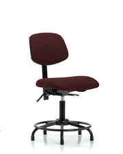 Rutledge Fabric Chair - Desk Height with Round Tube Base & Stationary Glides in Burgundy Fabric