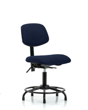 Rutledge Fabric Chair - Desk Height with Round Tube Base & Stationary Glides in Navy Fabric