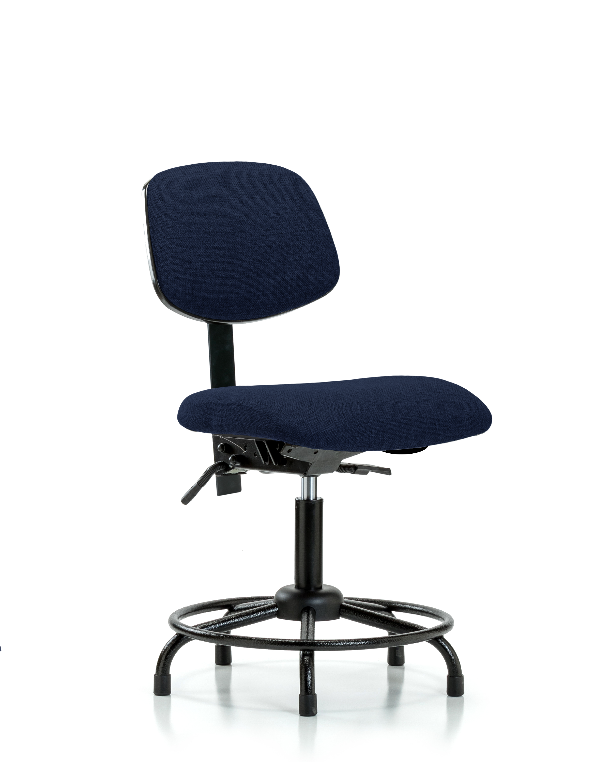 Rutledge Fabric Chair - Desk Height with Round Tube Base & Stationary Glides in Navy Fabric
