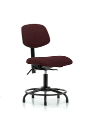 Rutledge Fabric Chair - Desk Height with Round Tube Base, Seat Tilt, & Stationary Glides in Burgundy Fabric