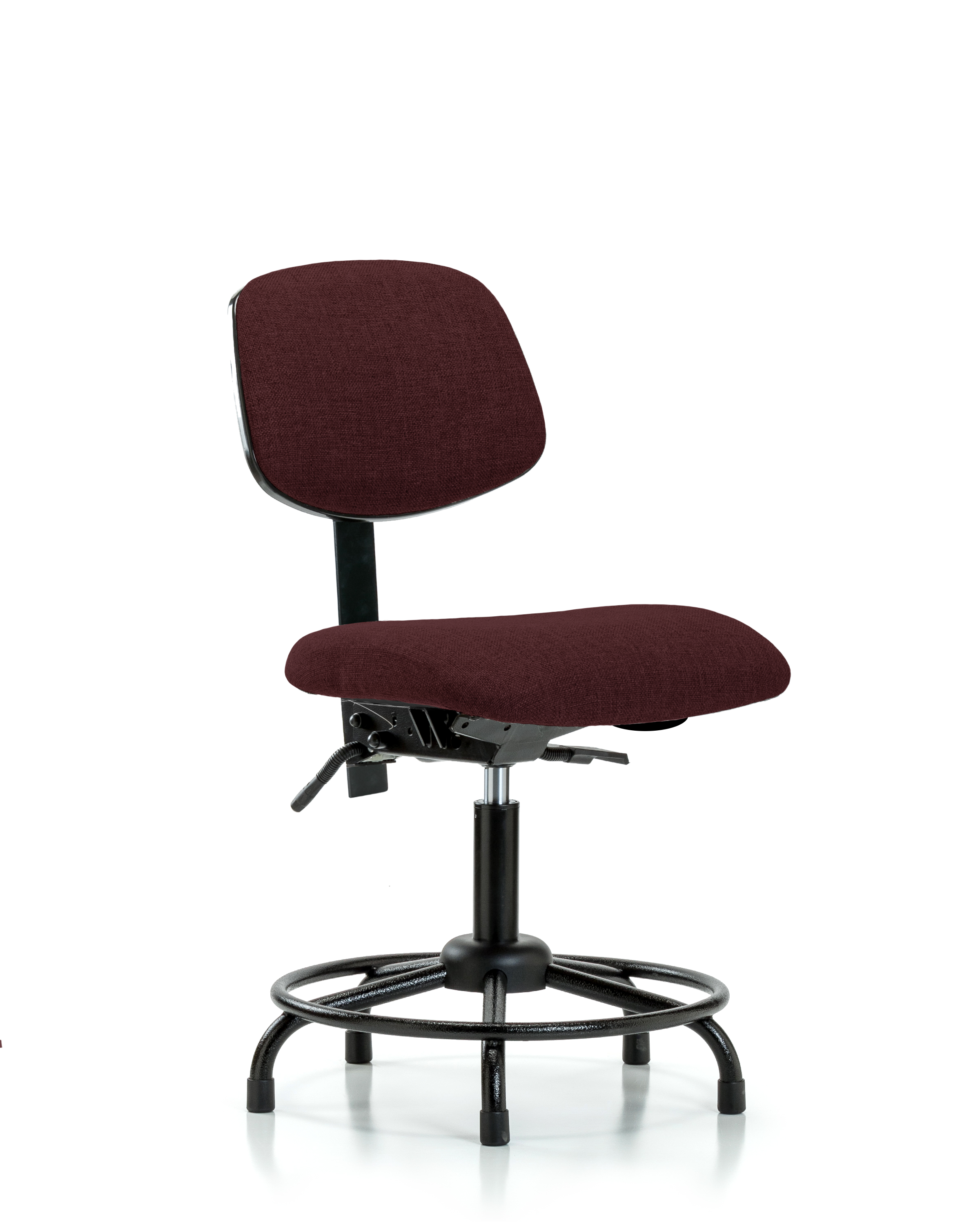 Rutledge Fabric Chair - Desk Height with Round Tube Base, Seat Tilt, & Stationary Glides in Burgundy Fabric