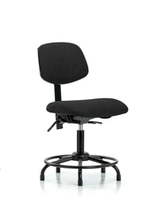 Rutledge Fabric Chair - Desk Height with Round Tube Base, Seat Tilt, & Stationary Glides in Black Fabric