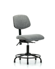Rutledge Fabric Chair - Desk Height with Round Tube Base, Seat Tilt, & Stationary Glides in Gray Fabric