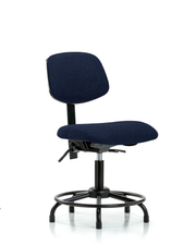 Rutledge Fabric Chair - Desk Height with Round Tube Base, Seat Tilt, & Stationary Glides in Navy Fabric