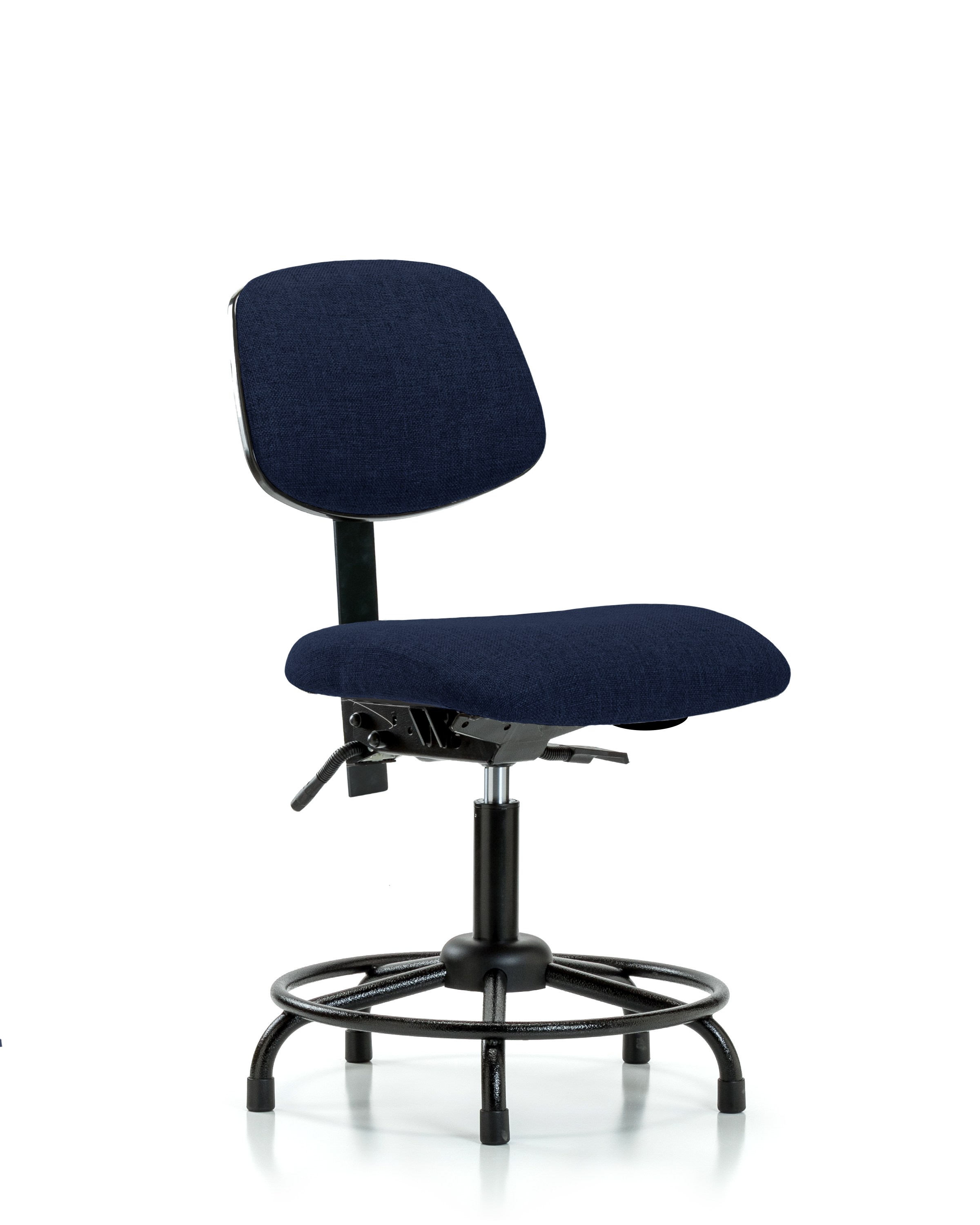Rutledge Fabric Chair - Desk Height with Round Tube Base, Seat Tilt, & Stationary Glides in Navy Fabric