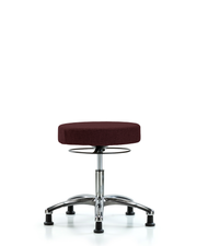 Rutledge Fabric Stool without Back Chrome - Desk Height with Stationary Glides in Burgundy Fabric
