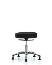 Rutledge Fabric Stool without Back Chrome - Desk Height with Stationary Glides in Black Fabric