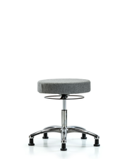 Rutledge Fabric Stool without Back Chrome - Desk Height with Stationary Glides in Gray Fabric