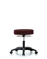Rutledge Fabric Stool without Back - Desk Height with Casters in Burgundy Fabric