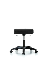 Rutledge Fabric Stool without Back - Desk Height with Casters in Black Fabric
