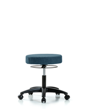 Rutledge Fabric Stool without Back - Desk Height with Casters in Blue Fabric